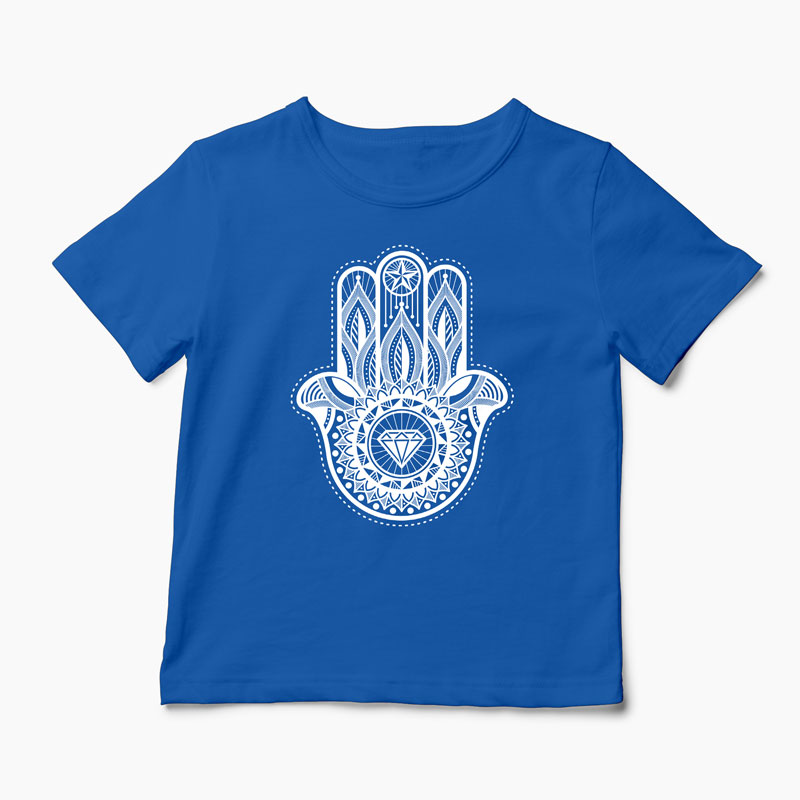 Tricou Personalizat Hamsa Hand - Copii-Albastru Regal